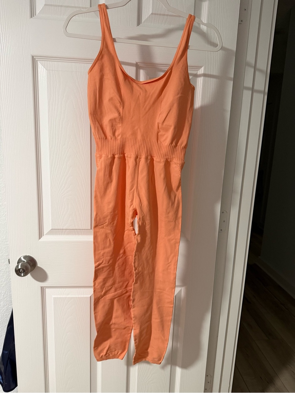 Free Movement One-Piece Sleeveless Jumpsuit in Peach Orange